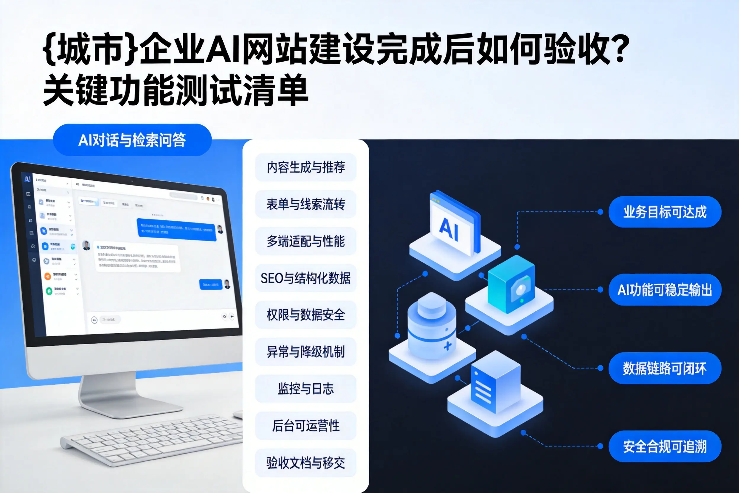 阿坝企业AI网站建设完成后如何验收？关键功能测试清单