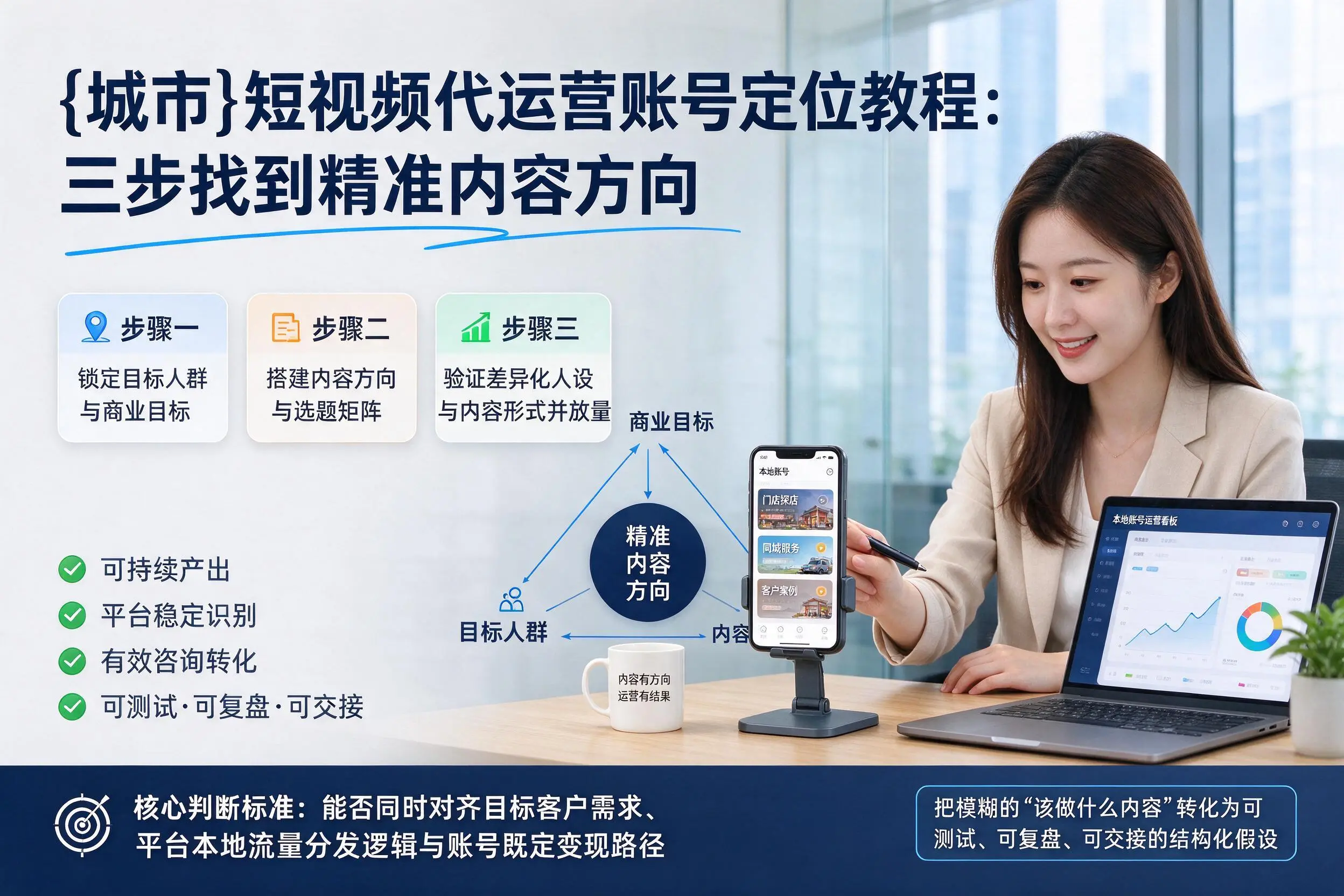 阿坝短视频代运营账号定位教程:三步找到精准内容方向