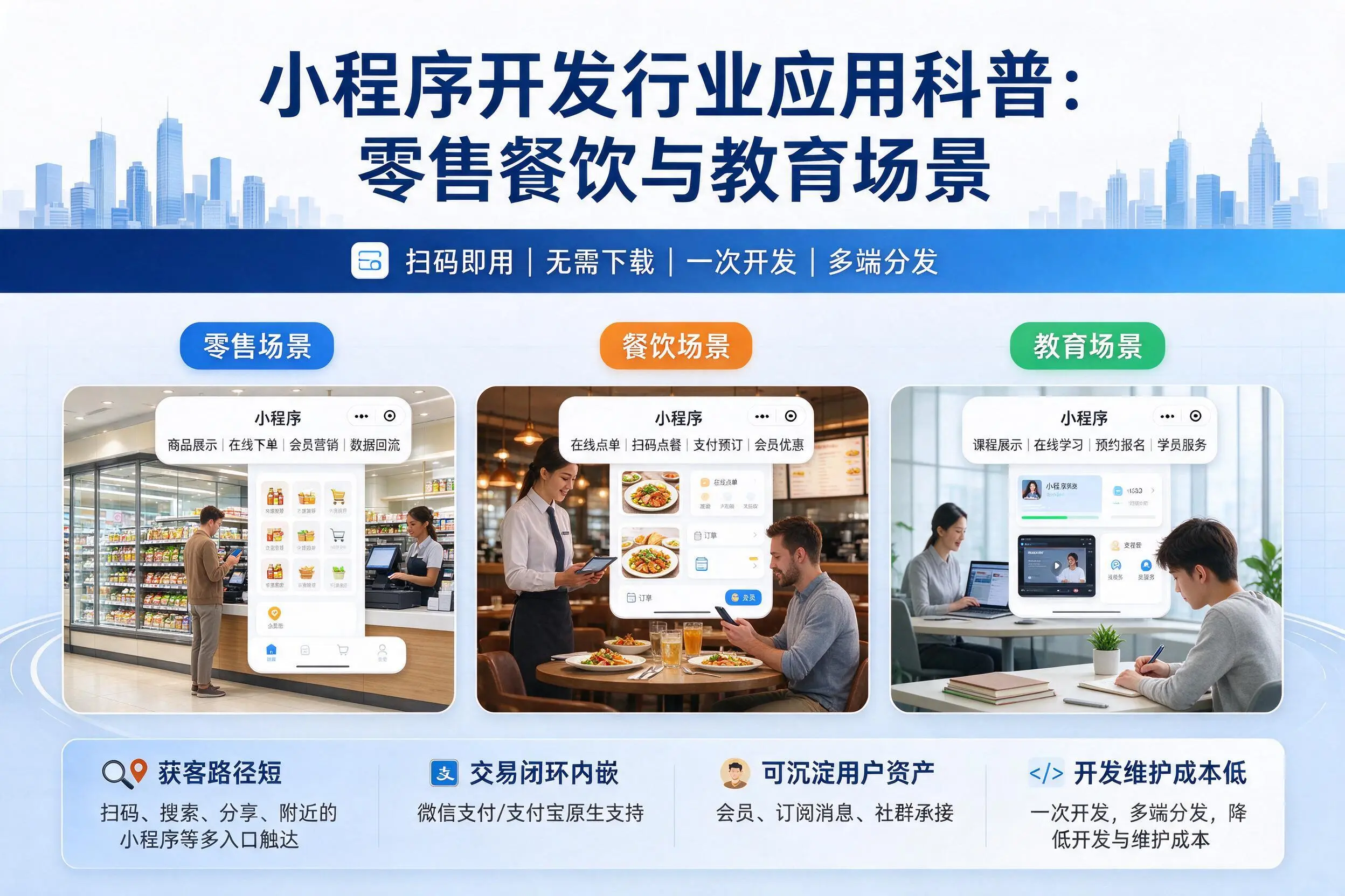 阿坝小程序开发行业应用科普：零售餐饮与教育场景