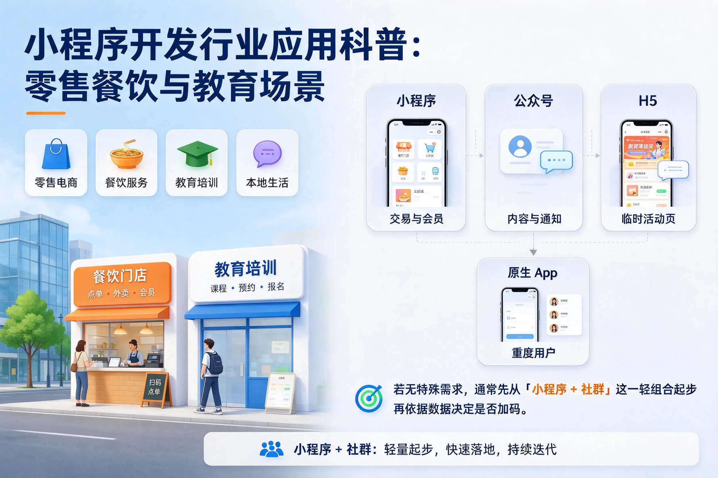 阿坝小程序开发行业应用科普：零售餐饮与教育场景