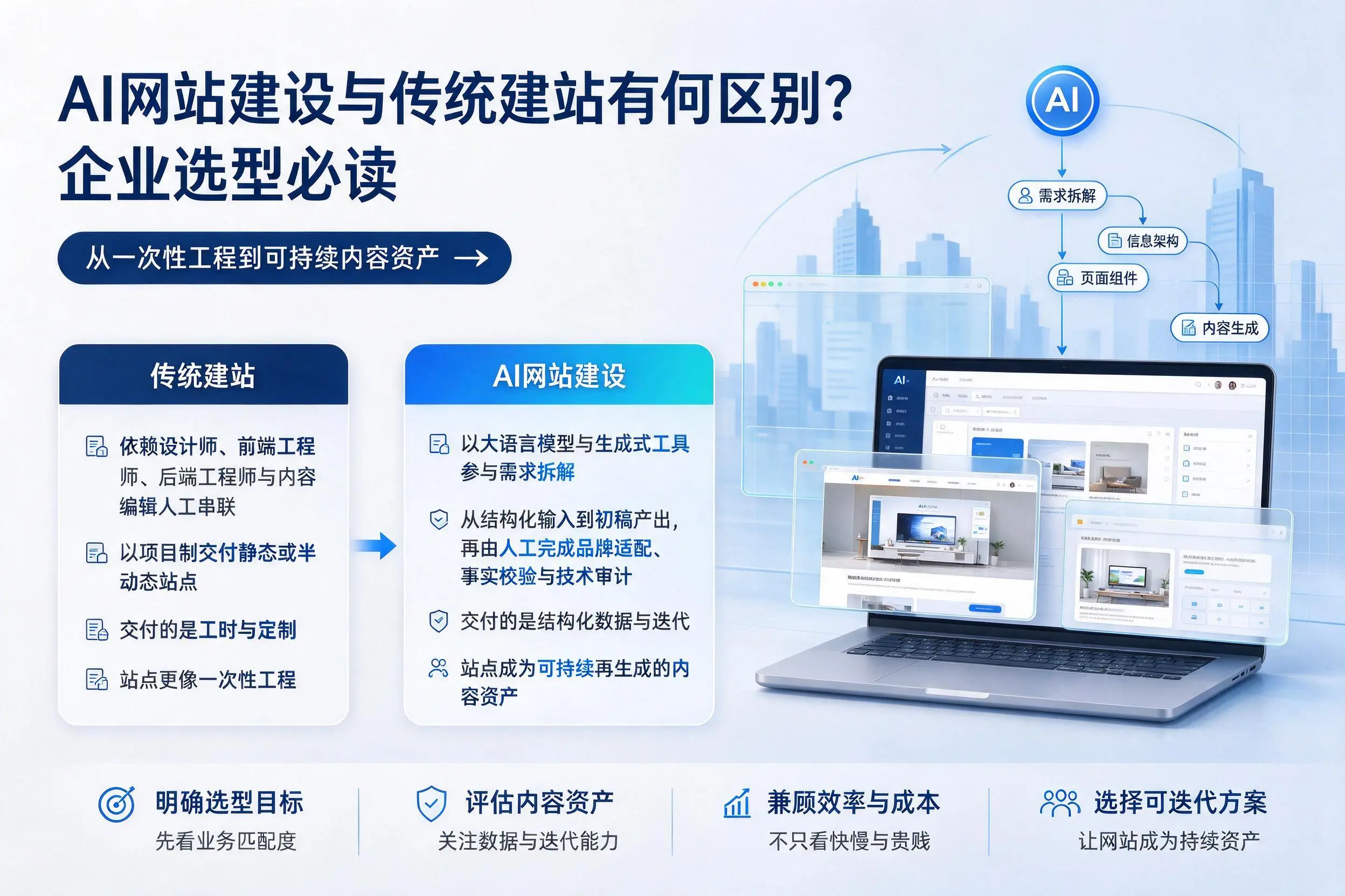 AI网站建设与传统建站有何区别？阿坝企业选型必读
