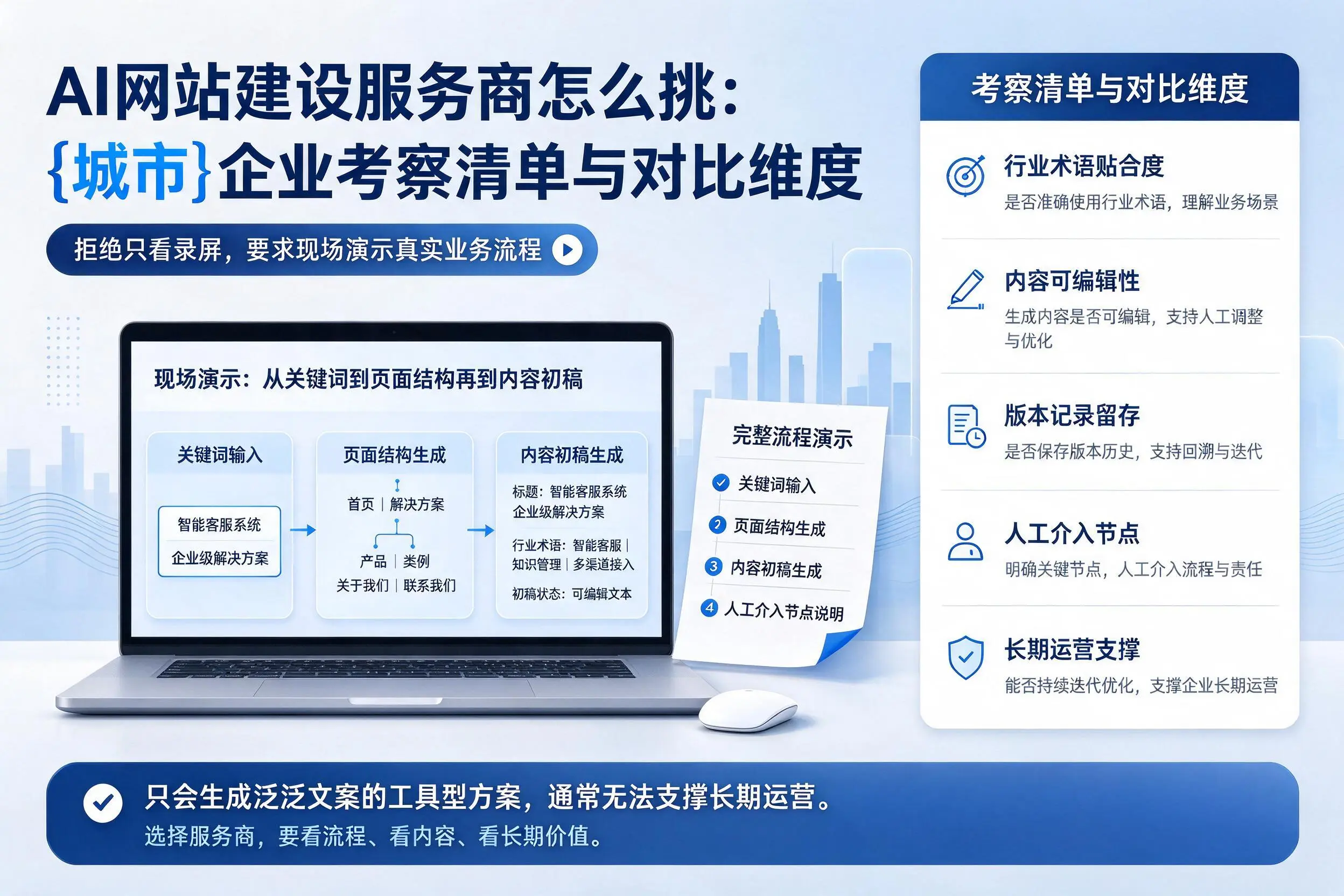 AI网站建设服务商怎么挑：阿坝企业考察清单与对比维度
