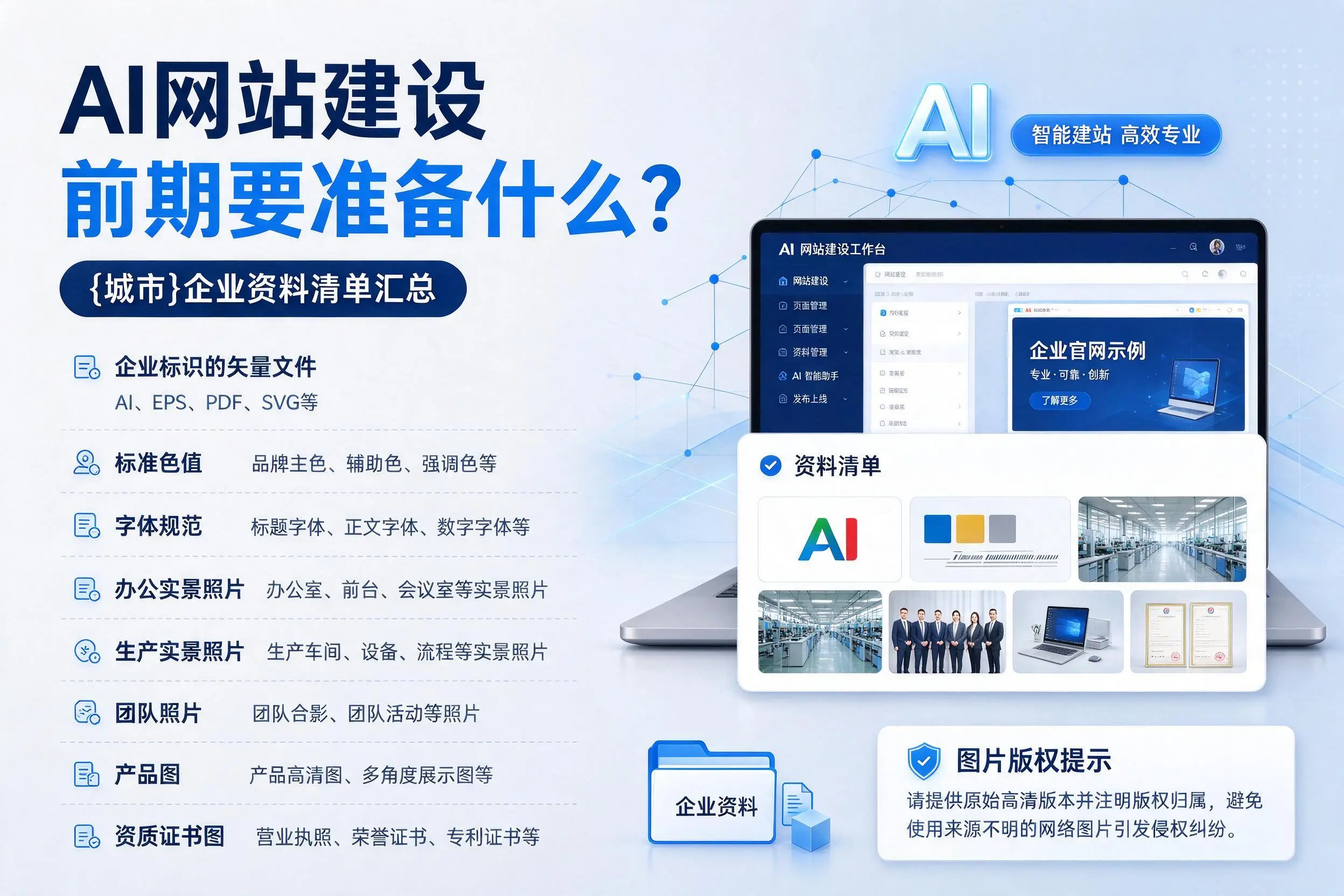 AI网站建设前期要准备什么？阿坝企业资料清单汇总