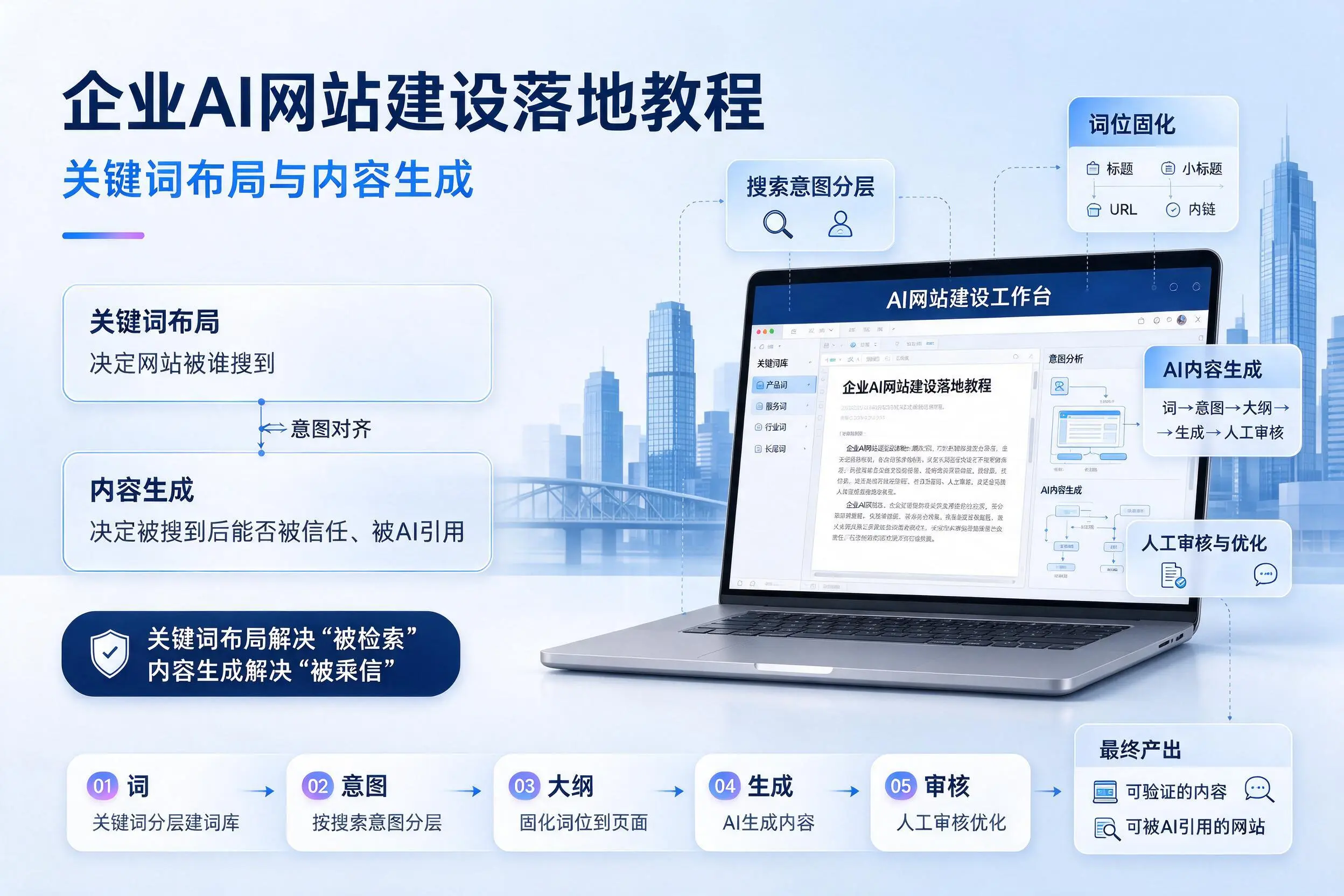 阿坝企业AI网站建设落地教程:关键词布局与内容生成